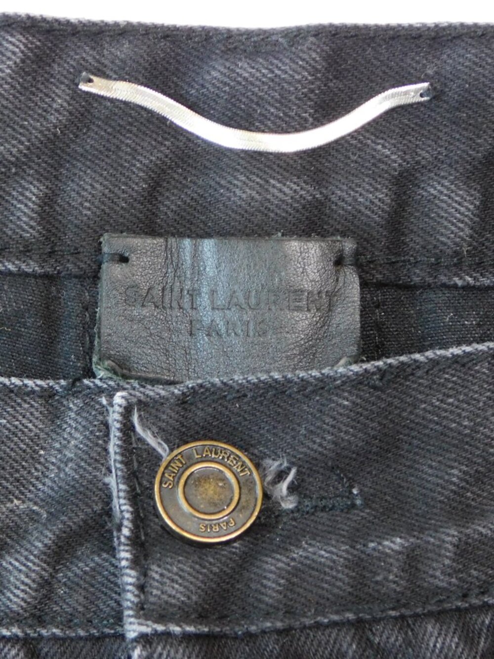 Saint Laurent D02 M/SK-LW Skinny Jeans | Black Washed | Zipper Pull Missing | 32 - Picture 5 of 10